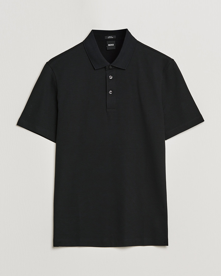 Herren | Poloshirts | BOSS BLACK | Pitton Waffle Polo Black