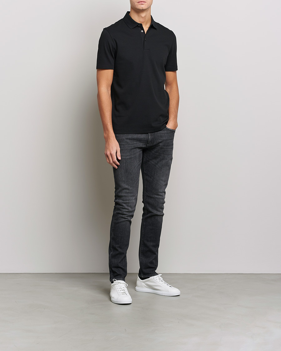 Herren | Poloshirts | BOSS BLACK | Pitton Waffle Polo Black