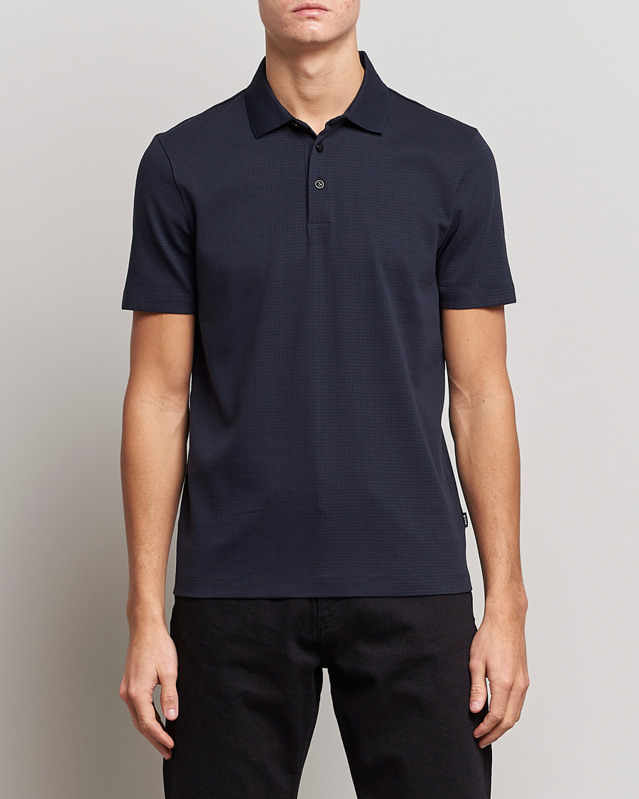 Herren | Poloshirts | BOSS BLACK | Pitton Waffle Polo Dark Blue