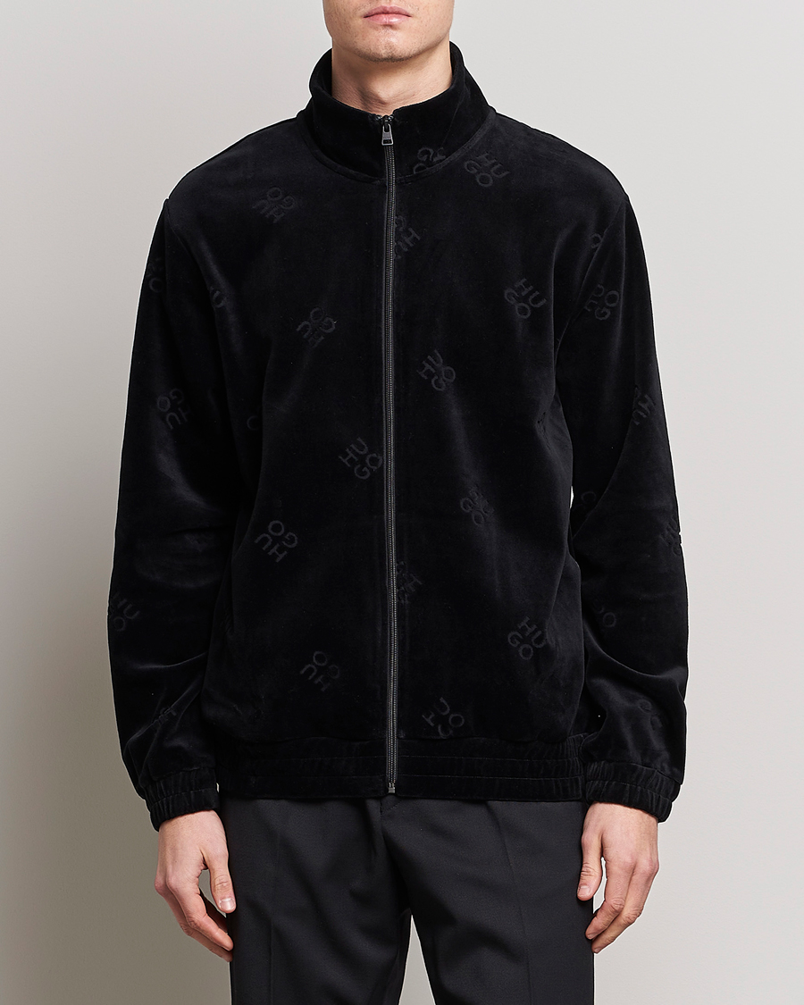 Herren | Pullover | HUGO | Dornbill Velvet Full Zip Jacket Black