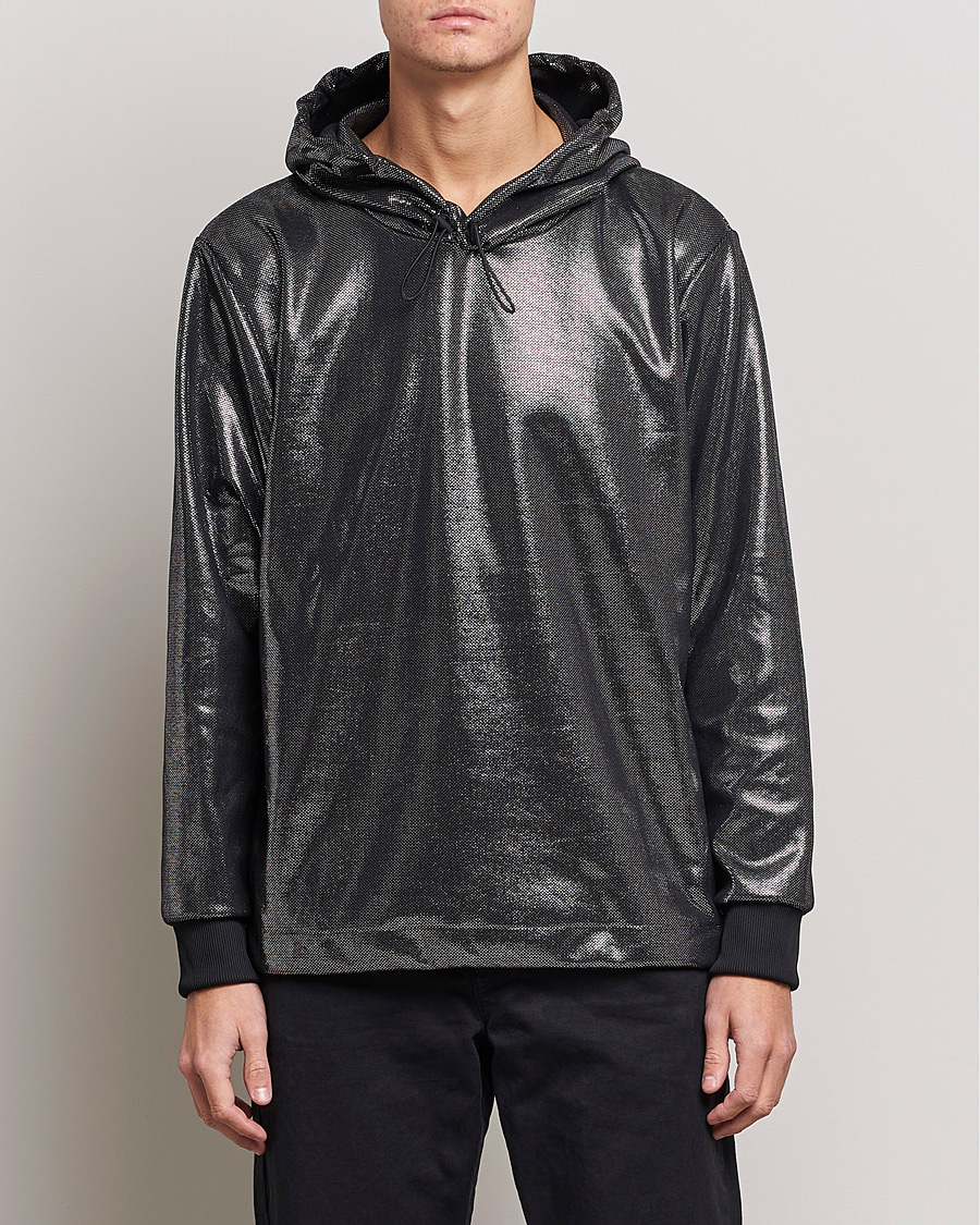 Herren | Pullover | HUGO | Descolar Shiny Hoodie Black