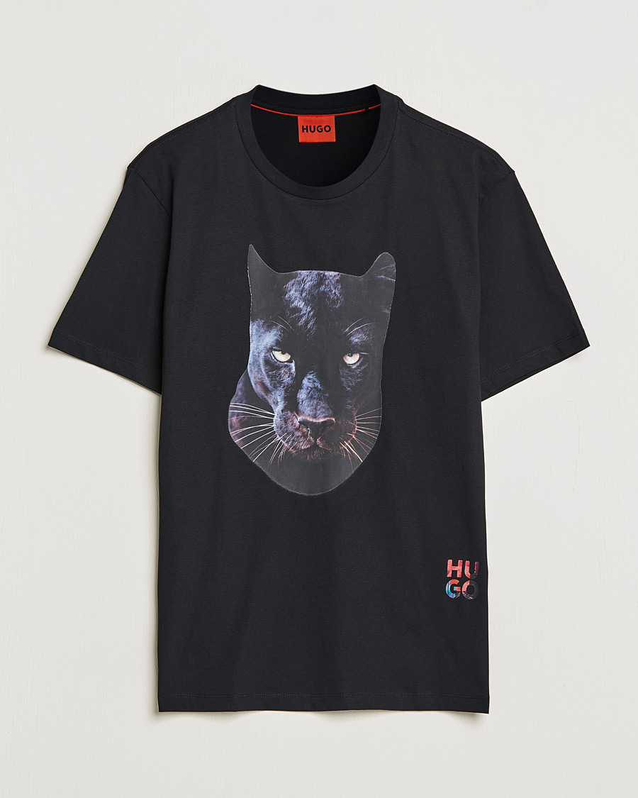 Herren | T-Shirts | HUGO | Deetah Logo Crew Neck T-Shirt Black