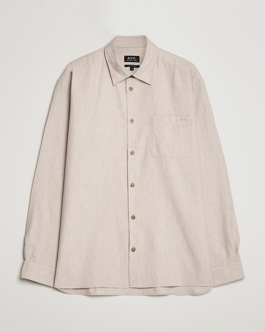 Herren | Hemden | A.P.C. | Marlo Flannel Shirt Heather Beige
