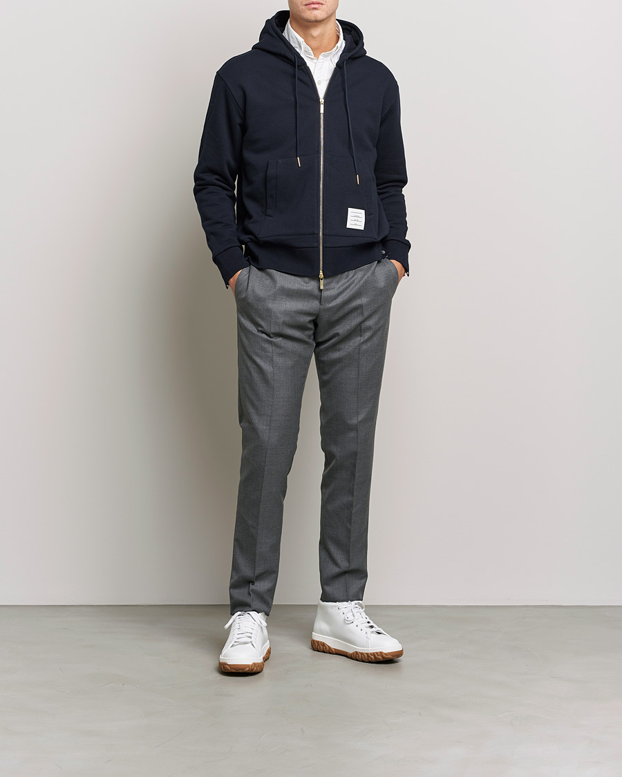 Herren | Pullover | Thom Browne | Center Back Full Zip Hoodie Navy