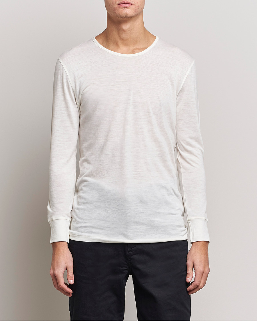 Herren | Kleidung | Zimmerli of Switzerland | Wool/Silk Long Sleeve T-Shirt Ecru
