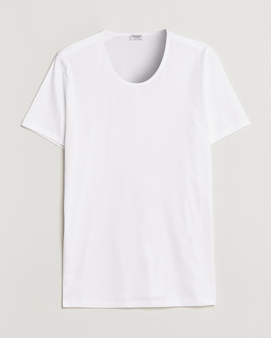Herren | T-Shirts | Zimmerli of Switzerland | Sea Island Cotton Crew Neck T-Shirt White