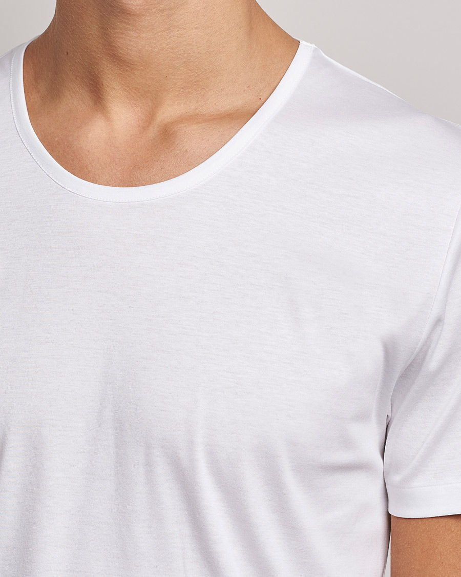 Herren | T-Shirts | Zimmerli of Switzerland | Sea Island Cotton Crew Neck T-Shirt White