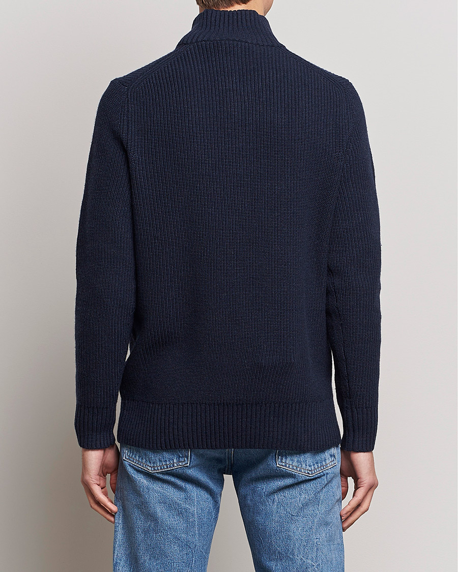 Herren | Pullover | Lyle & Scott | Ribbed Quarter Zip Sweater Navy