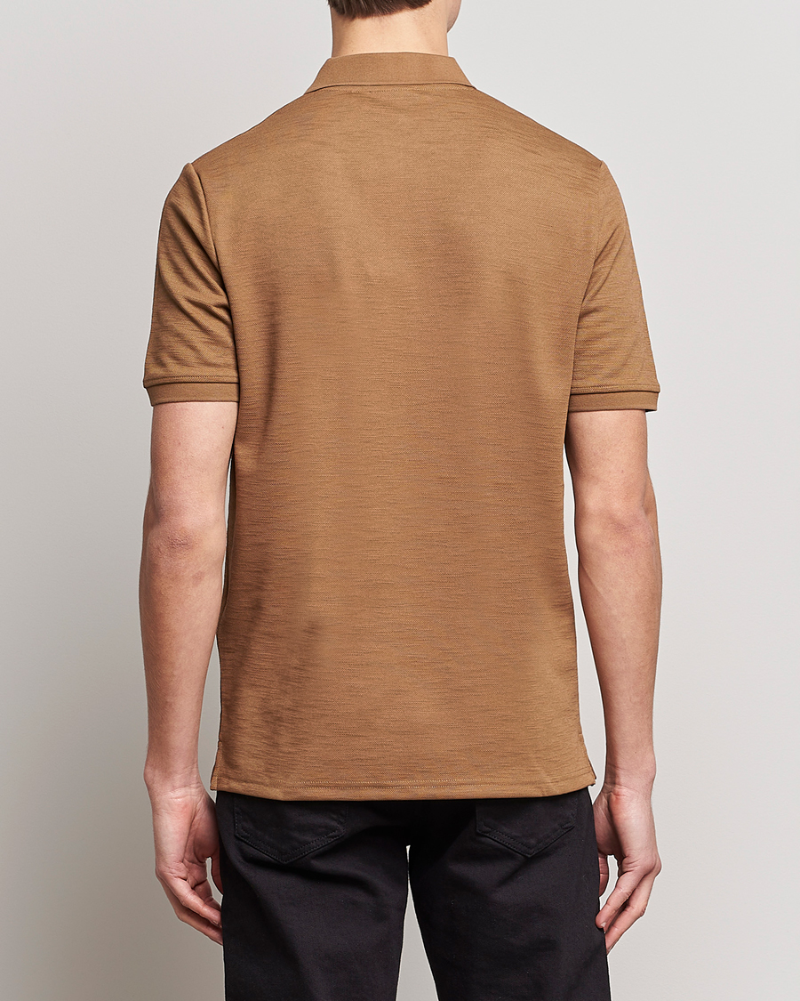 Herren | Poloshirts | Lyle & Scott | Chunky Slub Pique Polo Camel Bronze