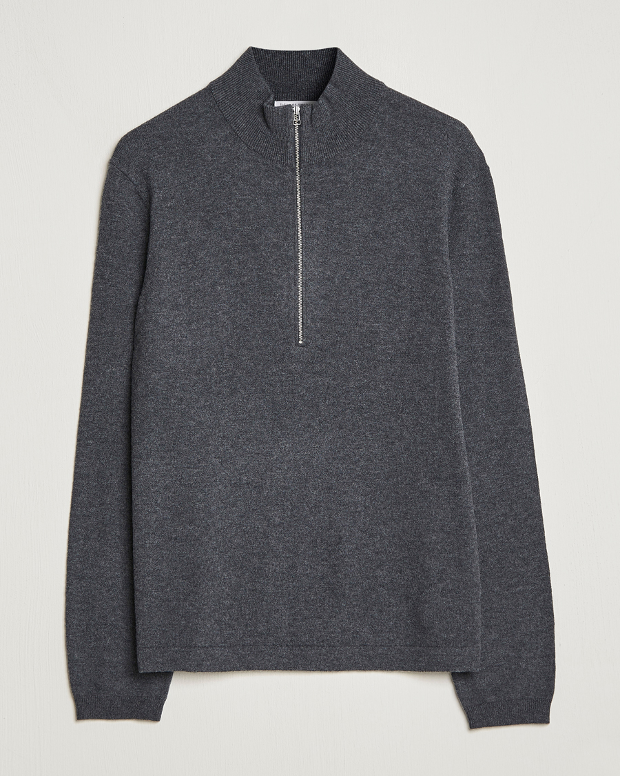 Herren | Pullover | Tiger of Sweden | Owain Merino Half Zip Sweater Dark Grey Mel