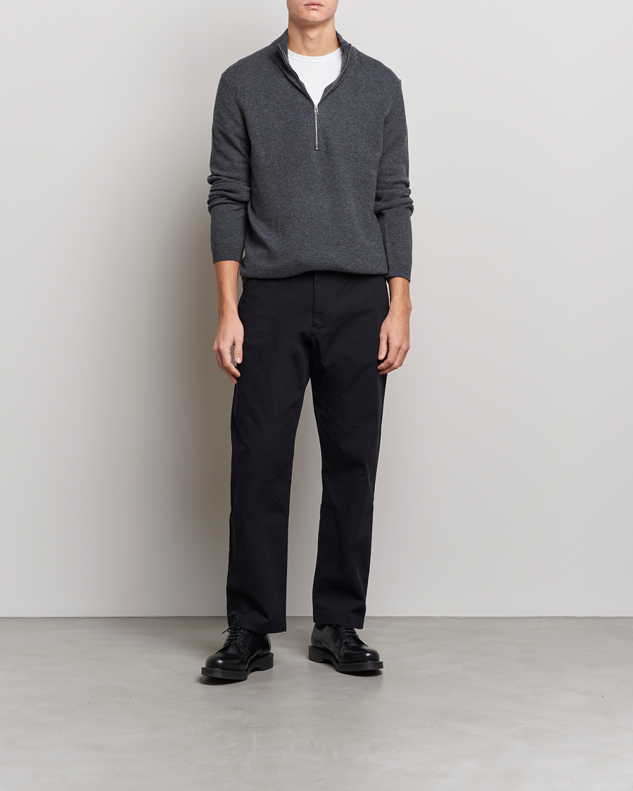 Herren | Pullover | Tiger of Sweden | Owain Merino Half Zip Sweater Dark Grey Mel