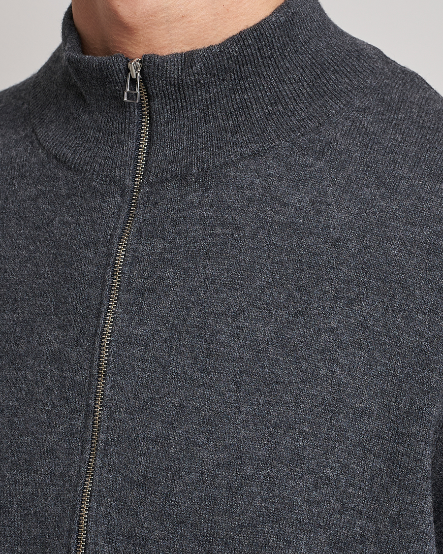 Herren | Pullover | Tiger of Sweden | Owain Merino Half Zip Sweater Dark Grey Mel
