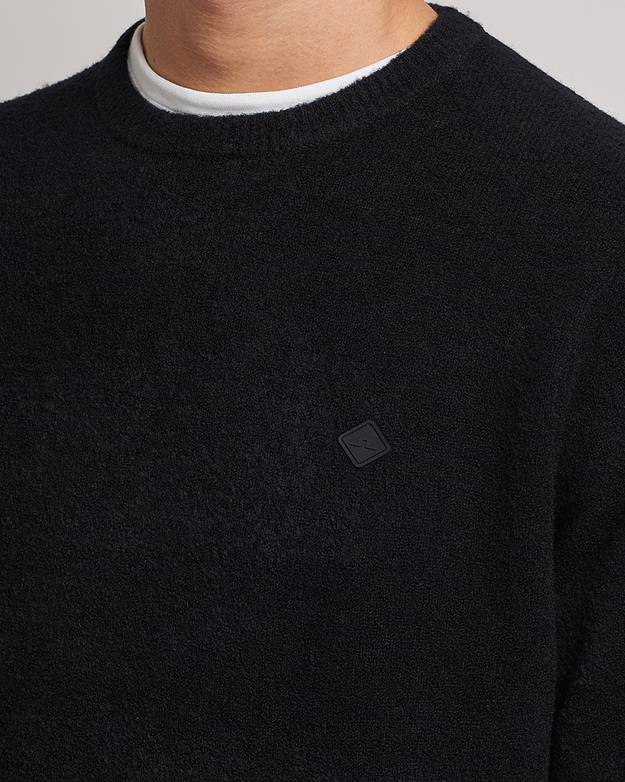 Herren | Pullover | J.Lindeberg | Yuri Merino Logo Crew Neck Sweater Black