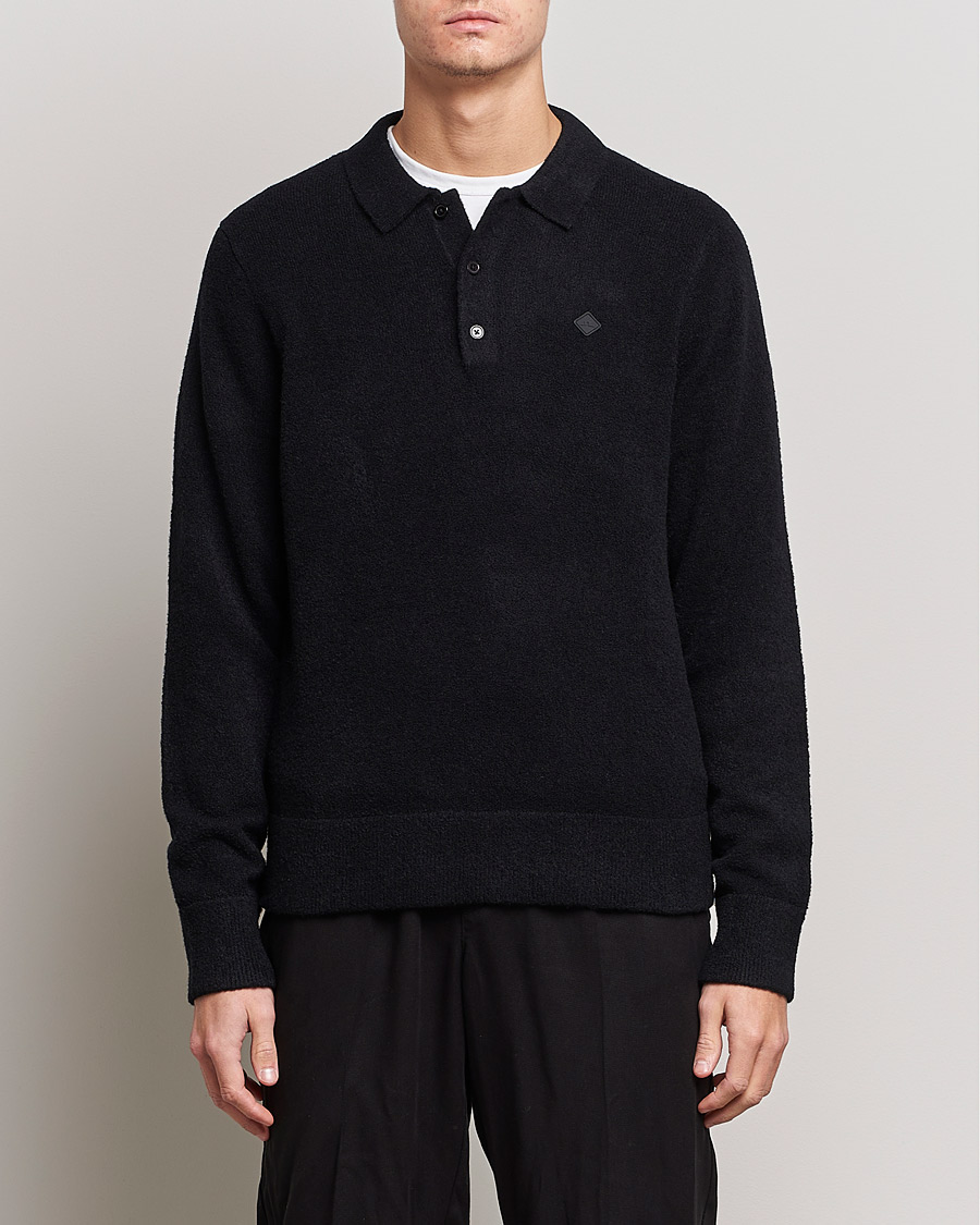Herren | Pullover | J.Lindeberg | Yann Merino Logo PoloShirt Black
