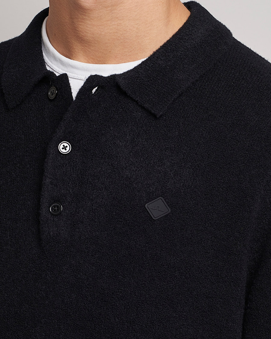 Herren | Pullover | J.Lindeberg | Yann Merino Logo PoloShirt Black