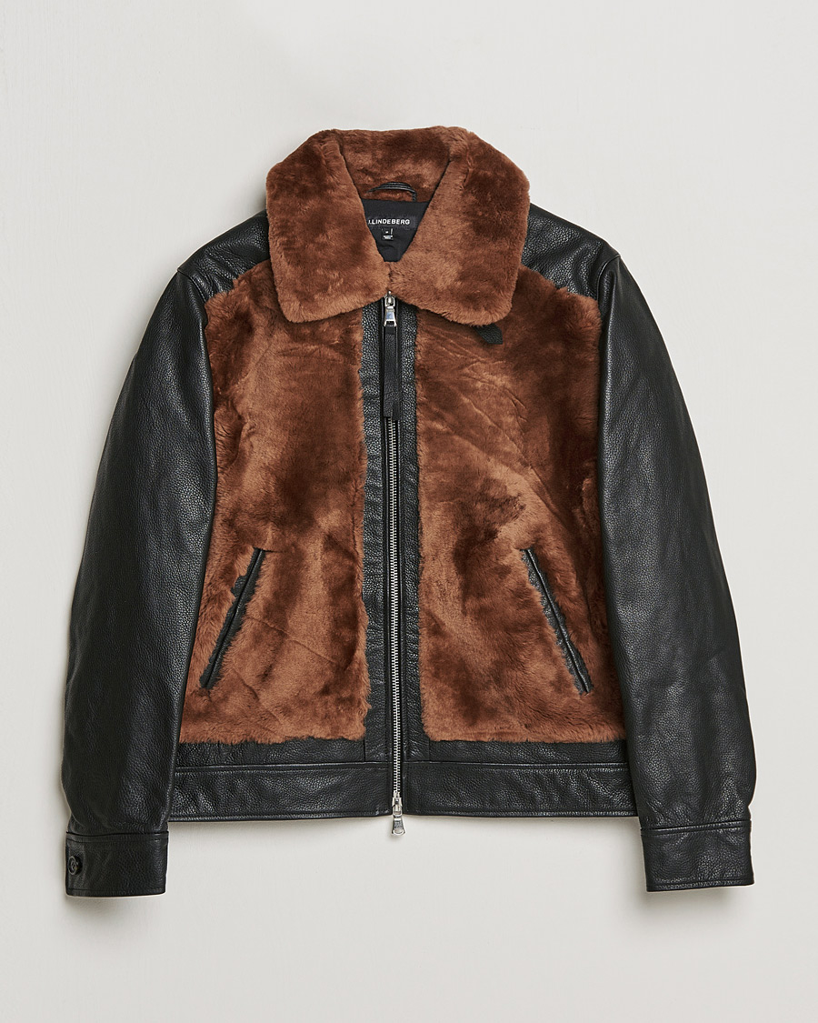 Herren | Jacken | J.Lindeberg | Grizzly Sheepskin Leather Jacket Chipmunk