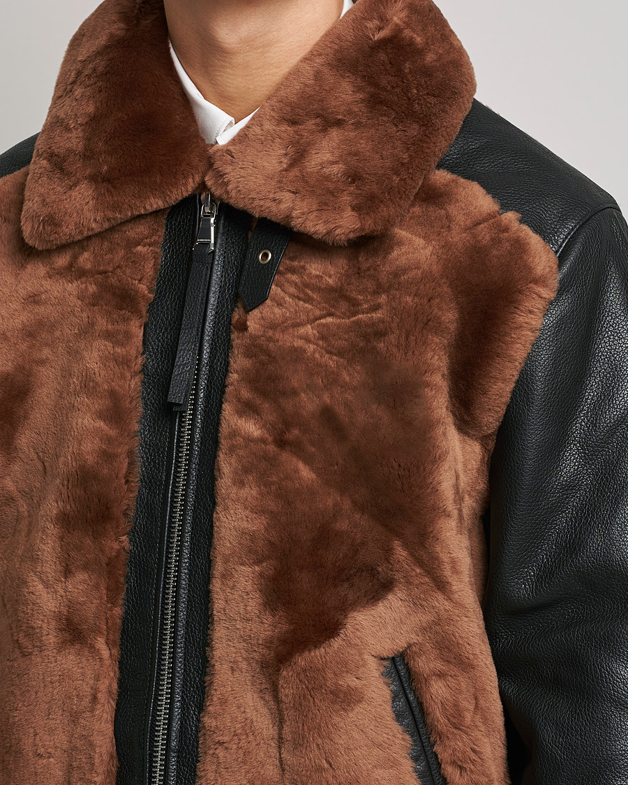 Herren | Jacken | J.Lindeberg | Grizzly Sheepskin Leather Jacket Chipmunk