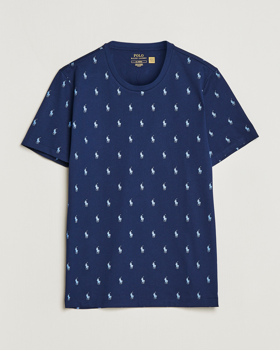 Herren | T-Shirts | Polo Ralph Lauren | Printed Pony Crew Neck T-Shirt Navy