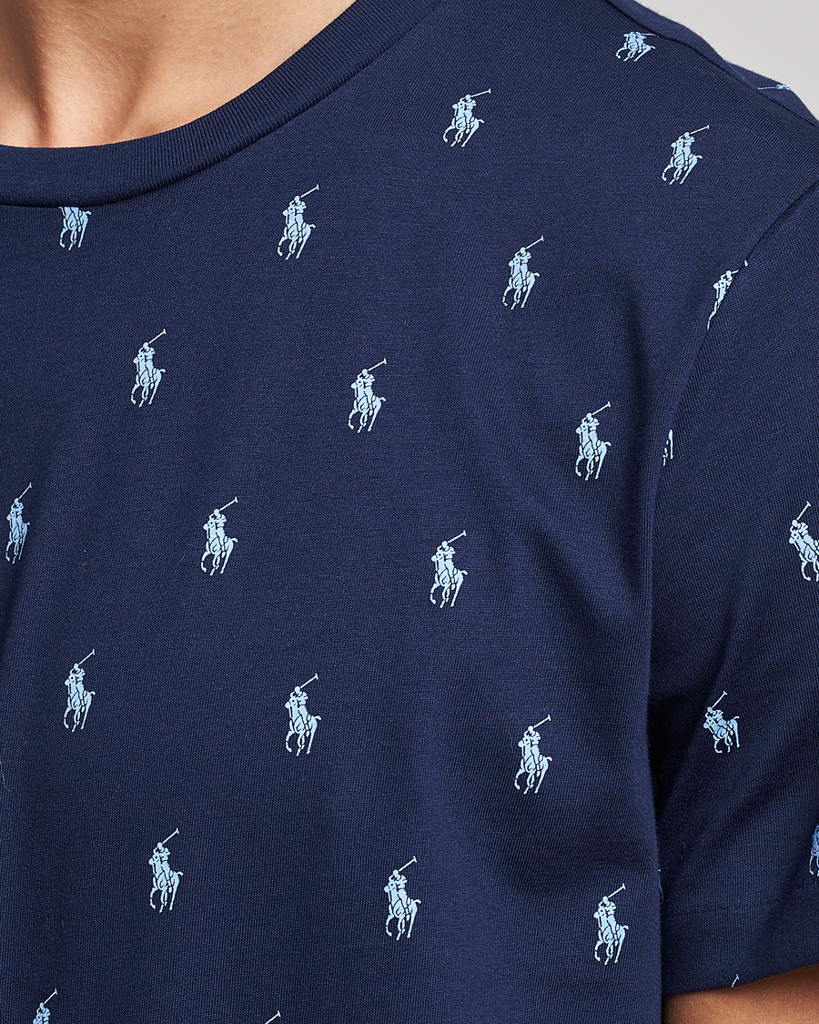 Herren | T-Shirts | Polo Ralph Lauren | Printed Pony Crew Neck T-Shirt Navy