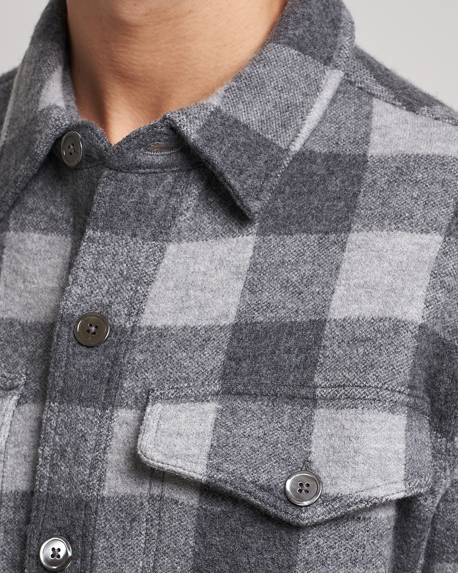 Herren | Hemden | Polo Ralph Lauren | Checked Wool Overshirt Jacket Grey Multi