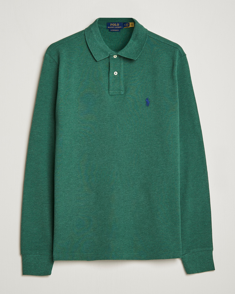 Herren | Pullover | Polo Ralph Lauren | Custom Slim Fit Long Sleeve Polo Verano Green Heather