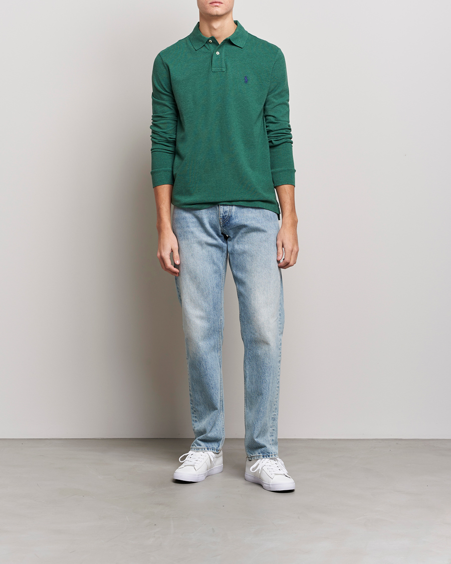 Herren | Pullover | Polo Ralph Lauren | Custom Slim Fit Long Sleeve Polo Verano Green Heather