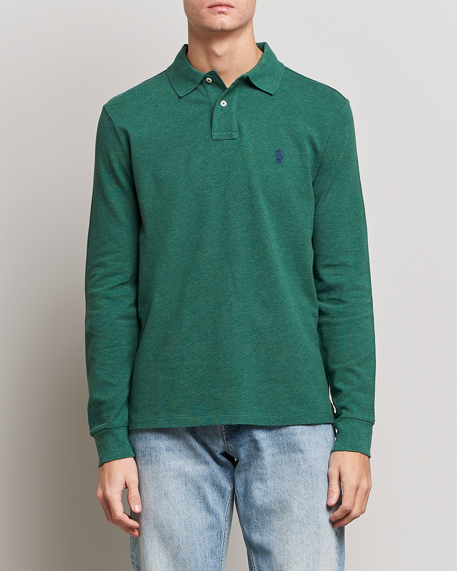 Herren | Pullover | Polo Ralph Lauren | Custom Slim Fit Long Sleeve Polo Verano Green Heather