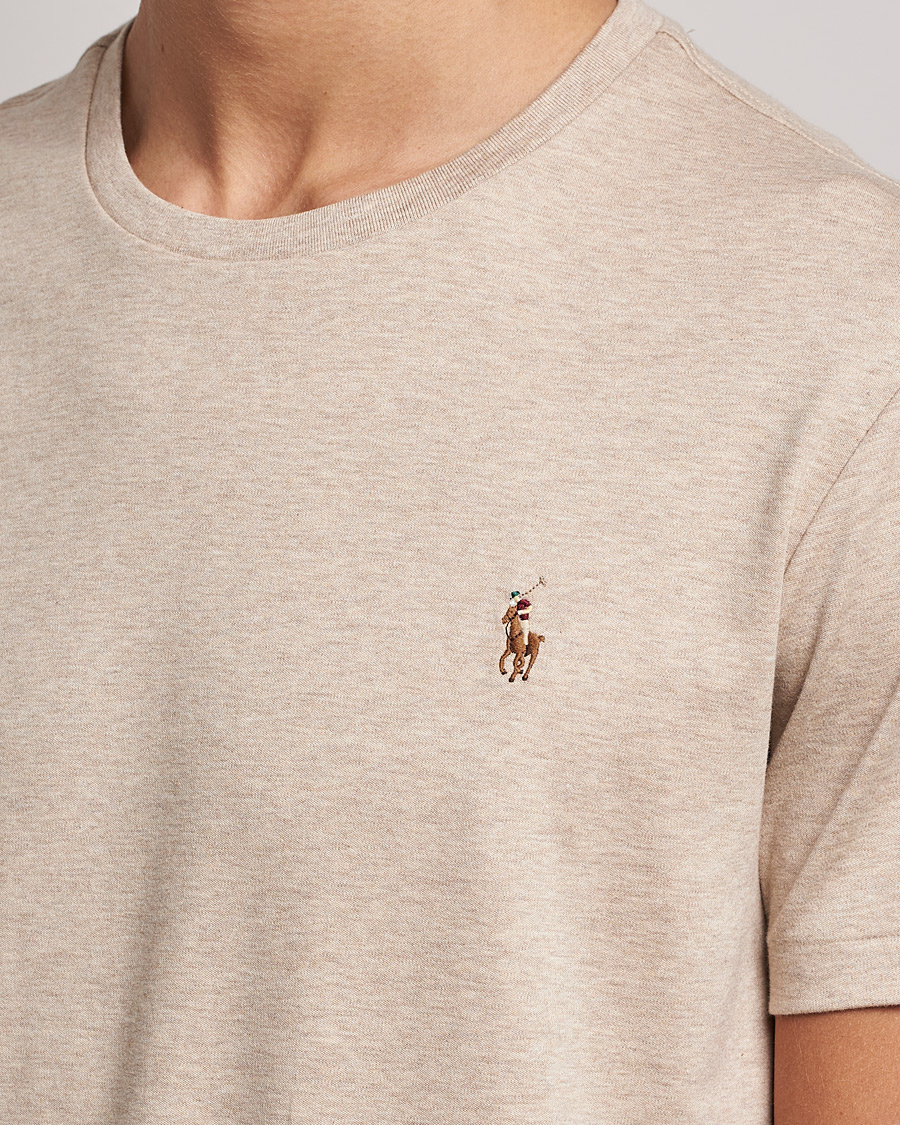 Herren | T-Shirts | Polo Ralph Lauren | Luxury Pima Cotton Crew Neck T-Shirt Sand Heather