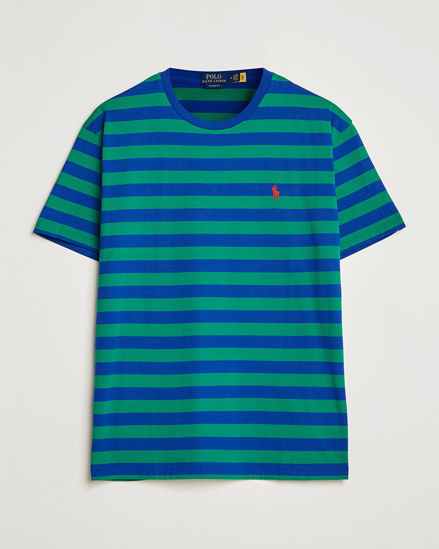 Herren | T-Shirts | Polo Ralph Lauren | Striped Crew Neck T-Shirt Green/Navy