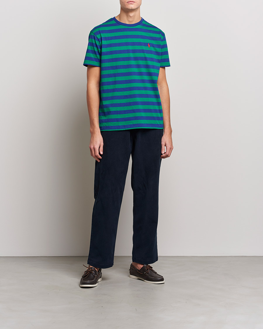 Herren | T-Shirts | Polo Ralph Lauren | Striped Crew Neck T-Shirt Green/Navy