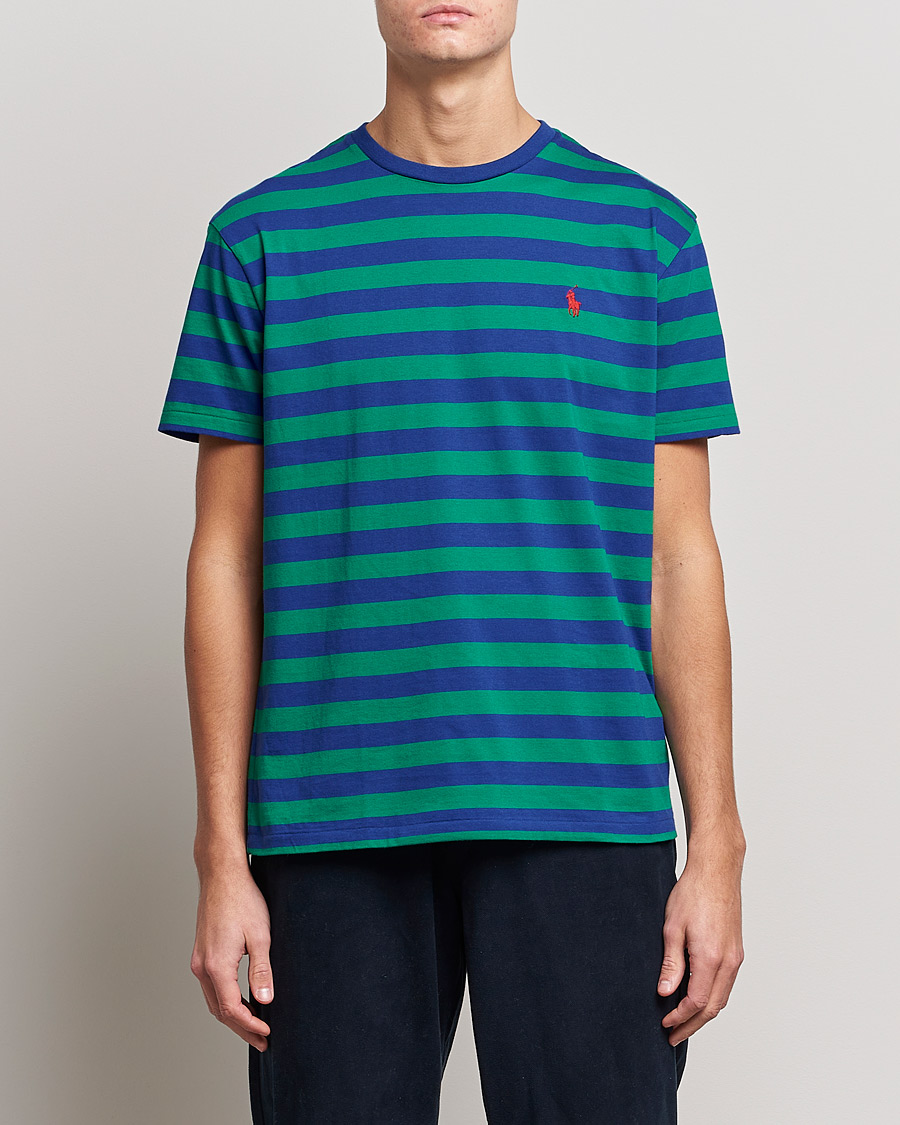 Herren | T-Shirts | Polo Ralph Lauren | Striped Crew Neck T-Shirt Green/Navy