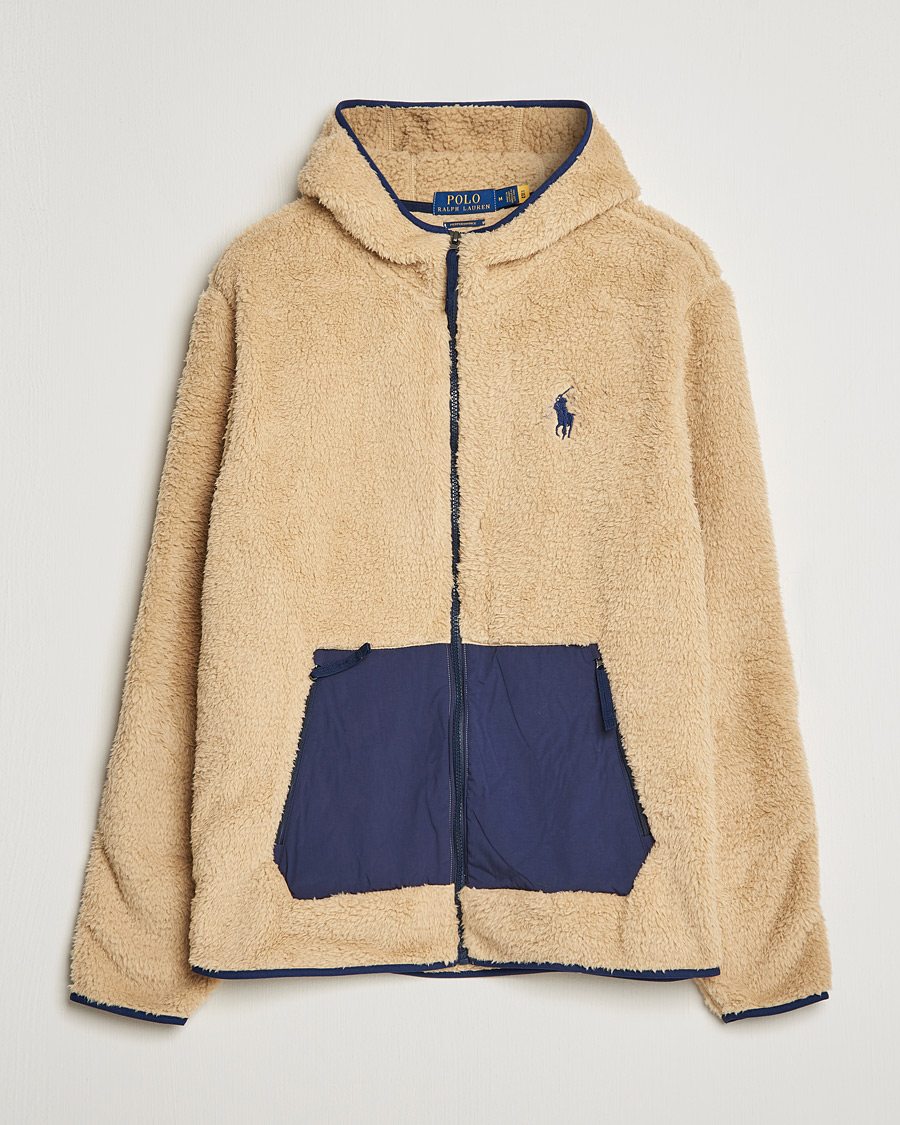 Herren | Pullover | Polo Ralph Lauren | Curly Sherpa Full Zip Hoodie Sand Dune