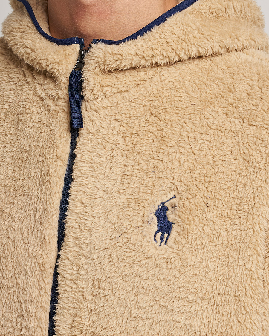 Herren | Pullover | Polo Ralph Lauren | Curly Sherpa Full Zip Hoodie Sand Dune