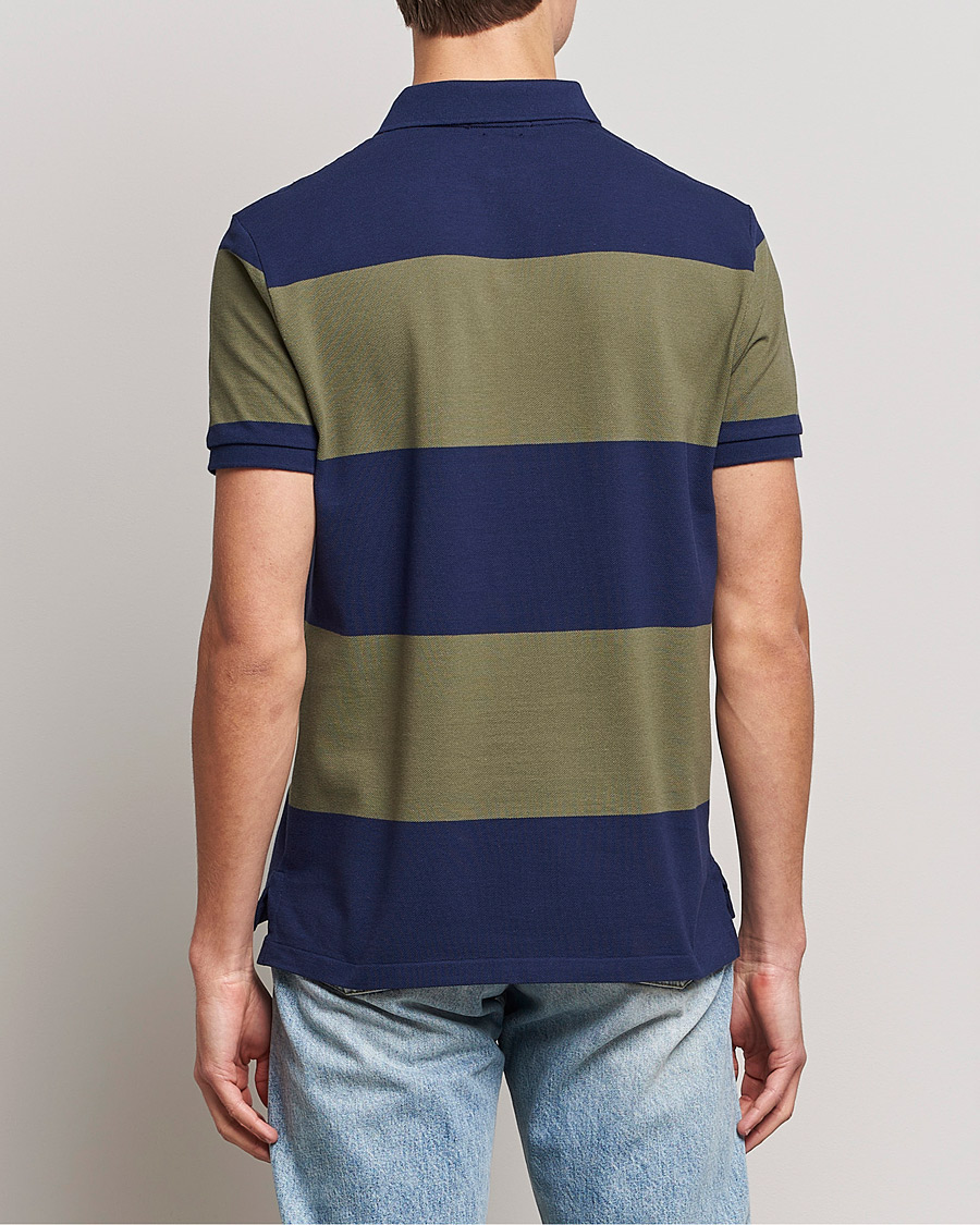 Herren | Poloshirts | Polo Ralph Lauren | Custom Slim Fit Barstriped Polo Navy/Dark Sage