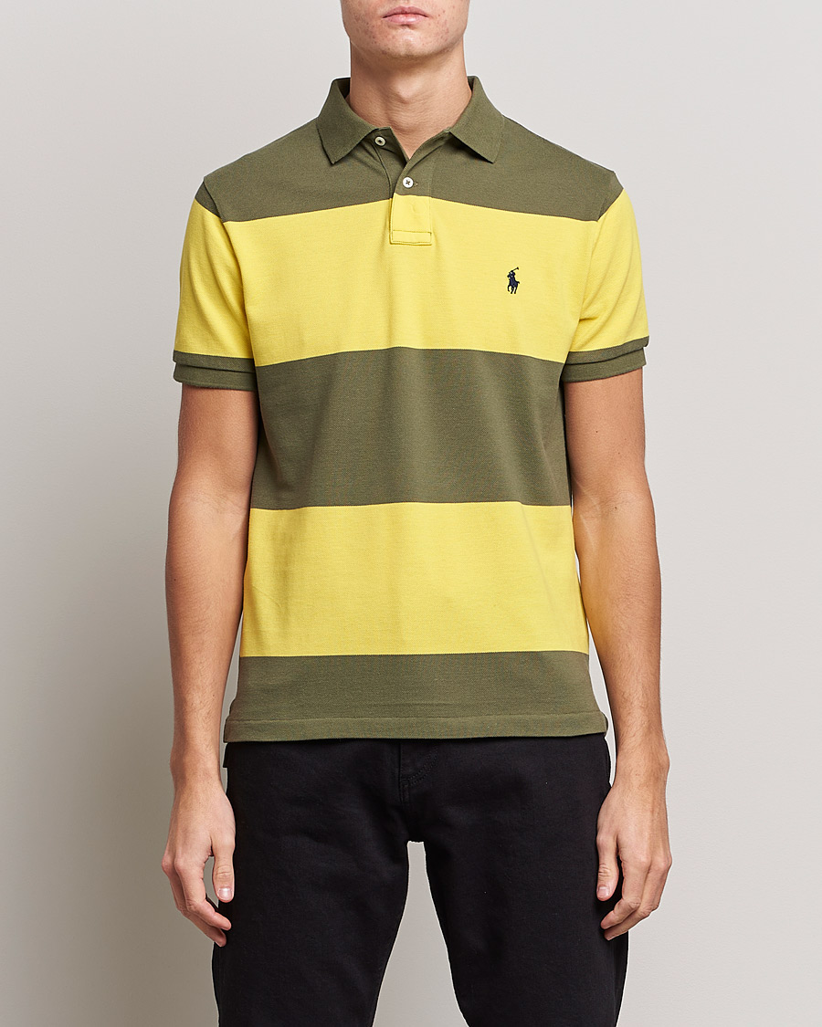 Herren | Poloshirts | Polo Ralph Lauren | Custom Slim Fit Barstriped Polo Lemon/Dark Sage