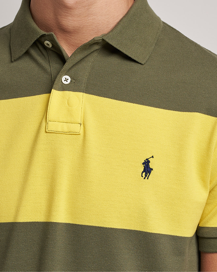 Herren | Poloshirts | Polo Ralph Lauren | Custom Slim Fit Barstriped Polo Lemon/Dark Sage