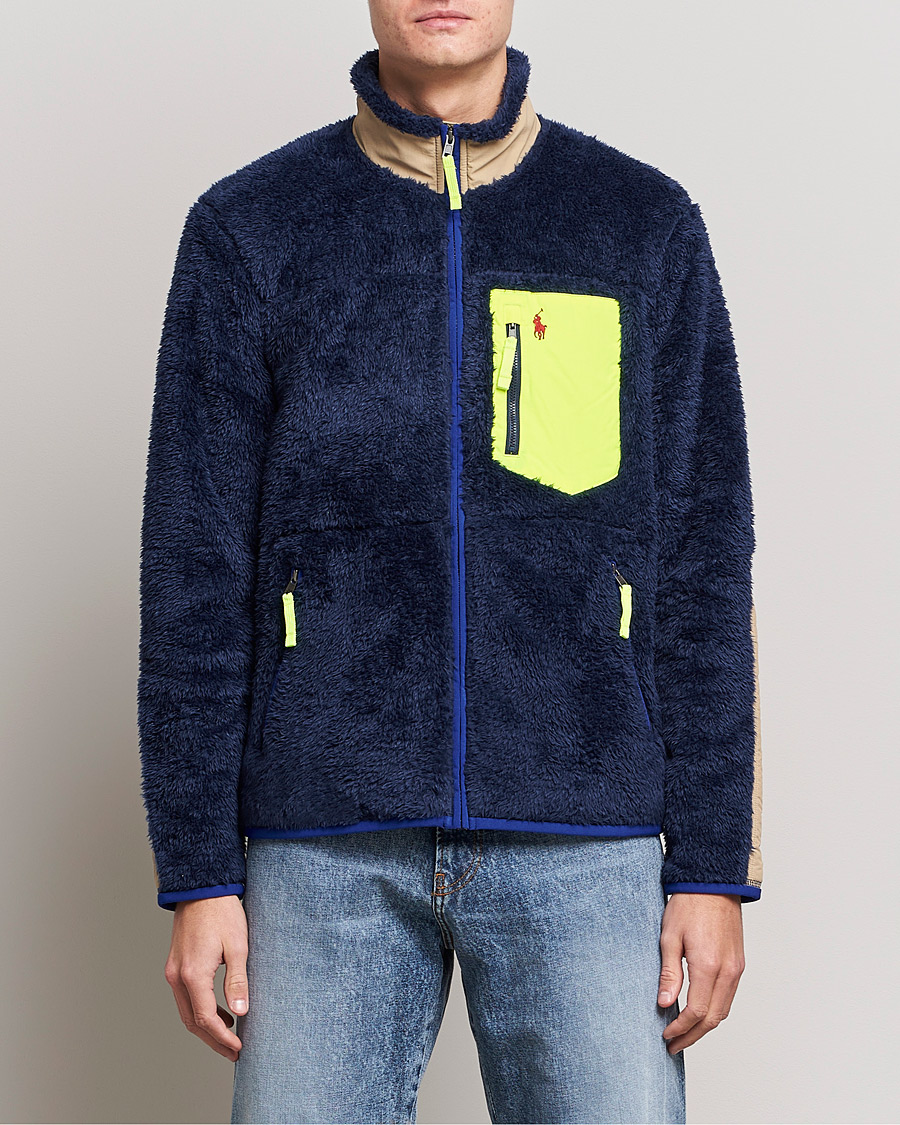 Herren | Pullover | Polo Ralph Lauren | Curly Sherpa Full Zip Navy Multi