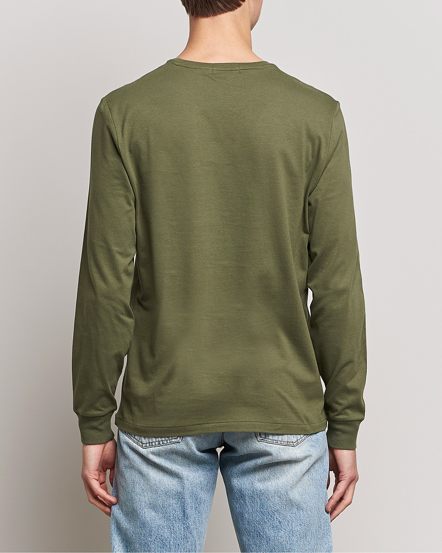 Herren | T-Shirts | Polo Ralph Lauren | Printed Bear Crew Neck Long Sleeve T-Shirt Dark Sage