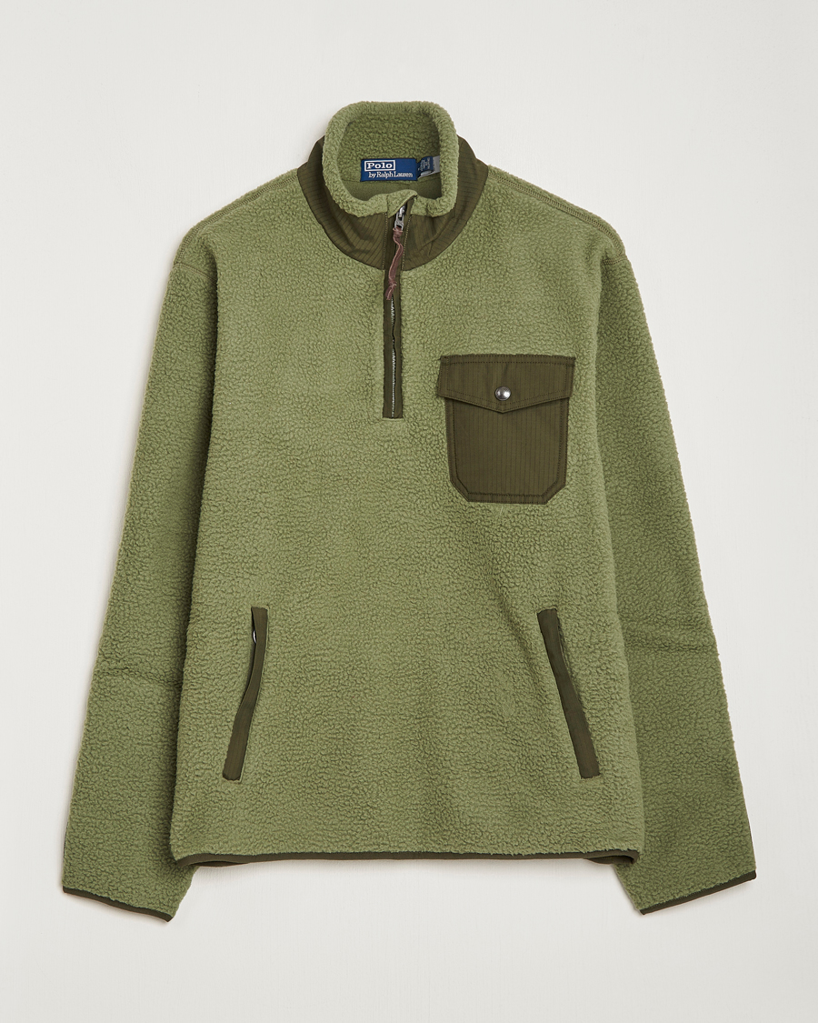 Herren | Pullover | Polo Ralph Lauren | Curly Sherpa Half Zip Company Olive