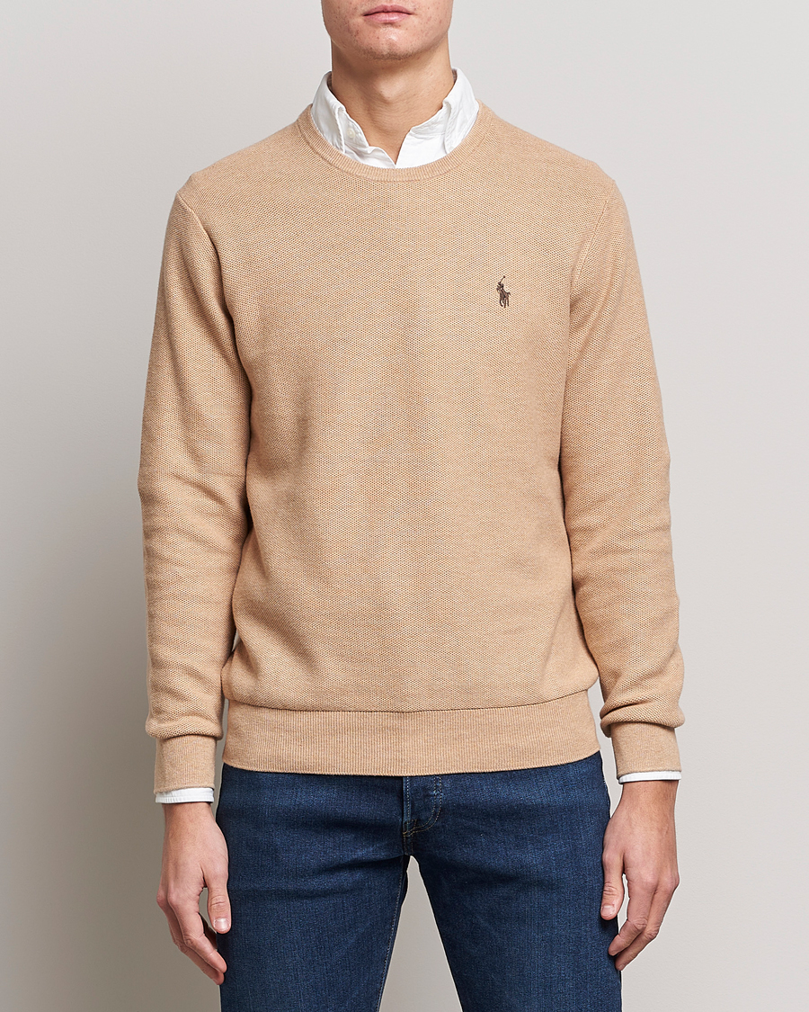 Herren | Pullover | Polo Ralph Lauren | Textured Knitted Crew Neck Camel Melange