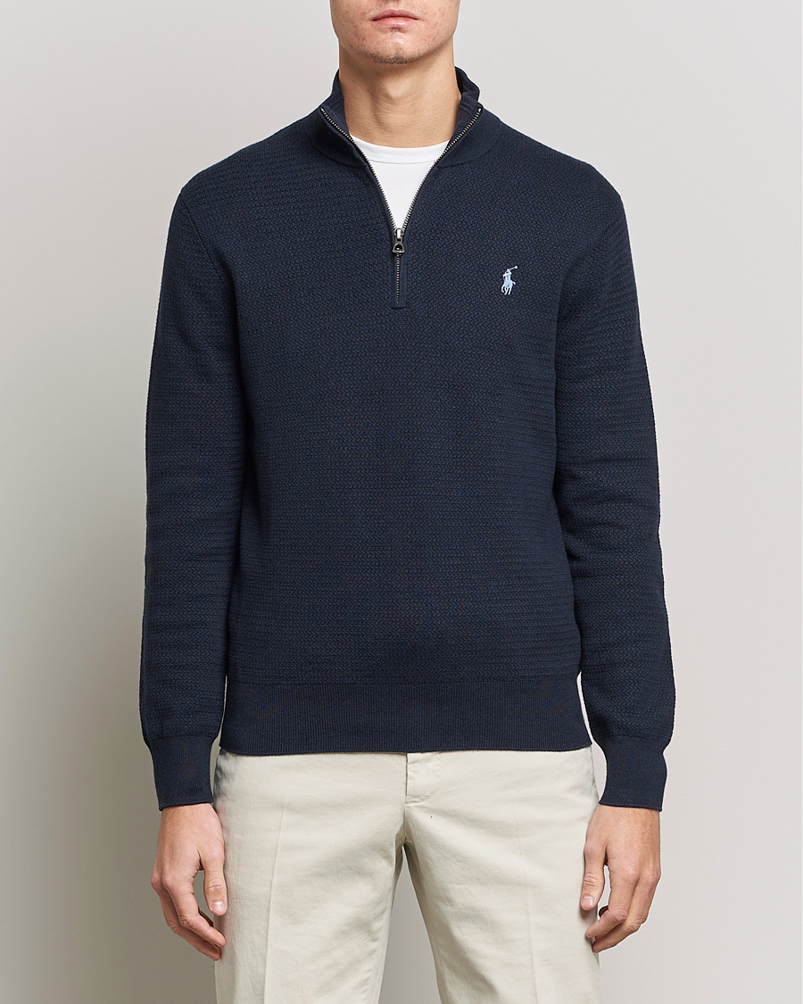 Herren | Pullover | Polo Ralph Lauren | Textured Half Zip Navy Heather