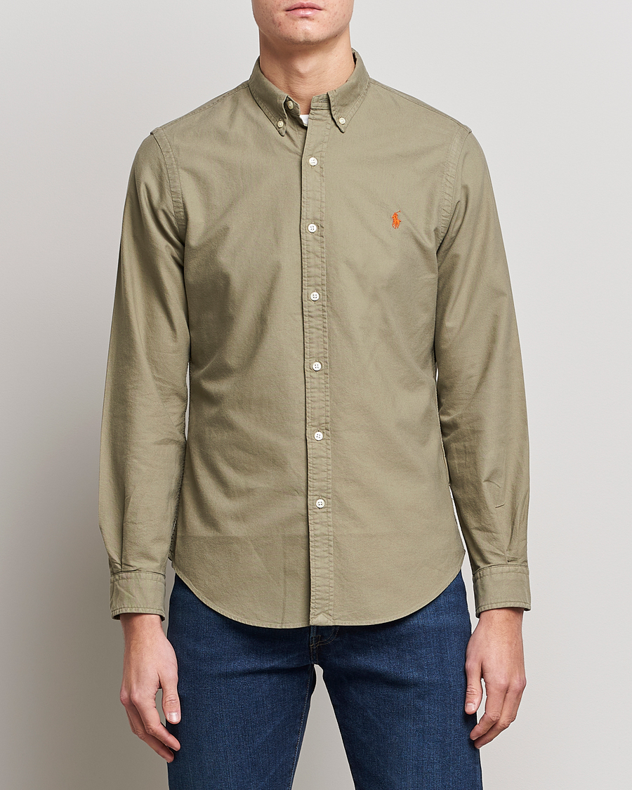Herren | Smart Casual | Polo Ralph Lauren | Slim Fit Garment Dyed Oxford Shirt Sage Green