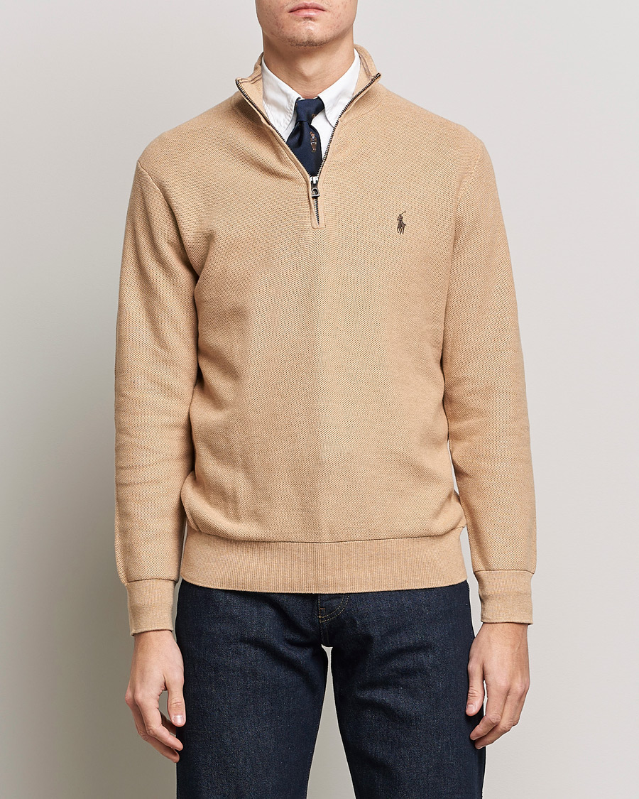 Herren | Pullover | Polo Ralph Lauren | Cotton Half Zip Camel Melange