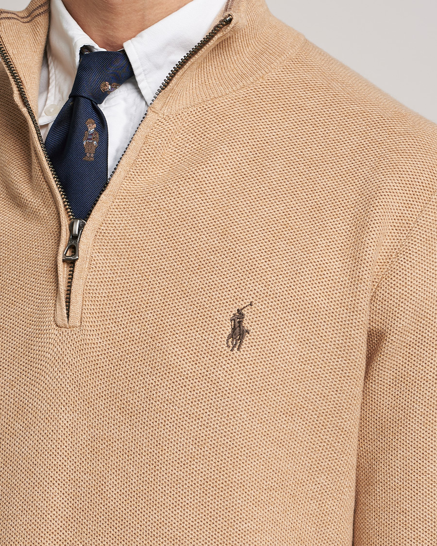 Herren | Pullover | Polo Ralph Lauren | Cotton Half Zip Camel Melange