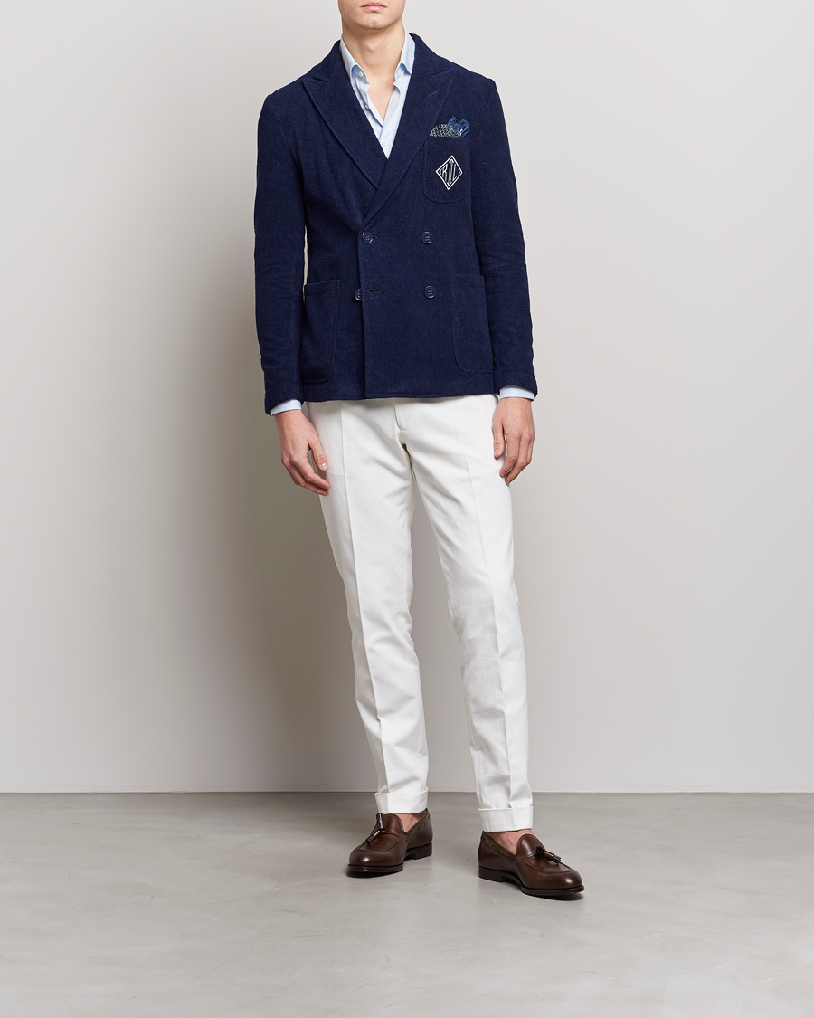 Herren | Sakkos | Ralph Lauren Purple Label | Knitted Terry Cloth Blazer Navy