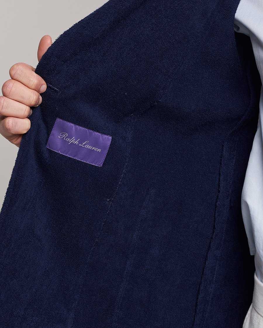 Herren | Sakkos | Ralph Lauren Purple Label | Knitted Terry Cloth Blazer Navy