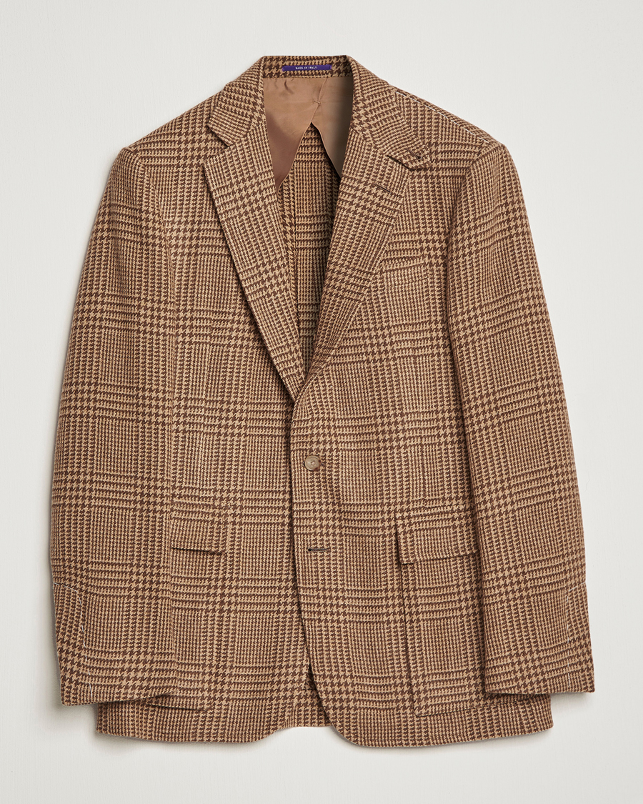 Herren | Sakkos | Ralph Lauren Purple Label | Glenplaid Sportcoat Beige/Brown