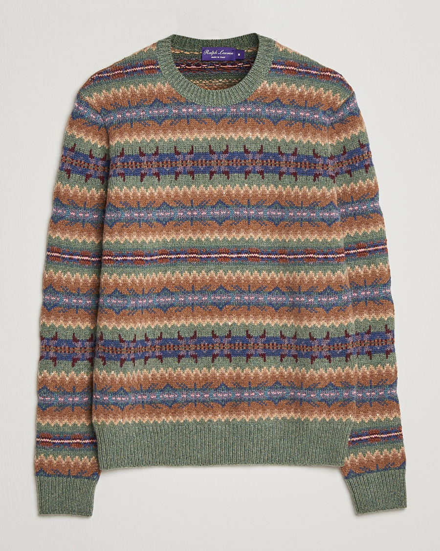 Herren | Pullover | Ralph Lauren Purple Label | Fairisle Jacquard Sweater Tan Multi