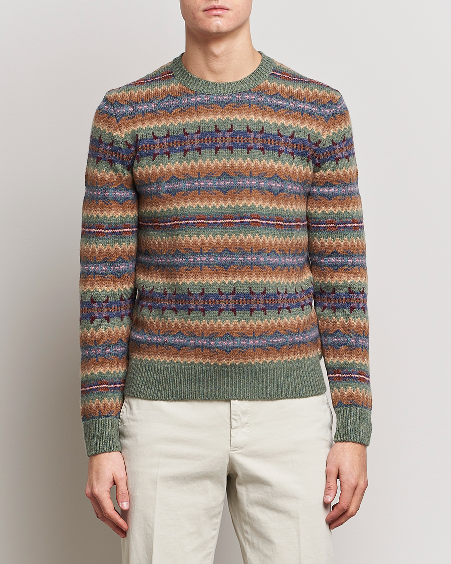 Herren | Pullover | Ralph Lauren Purple Label | Fairisle Jacquard Sweater Tan Multi