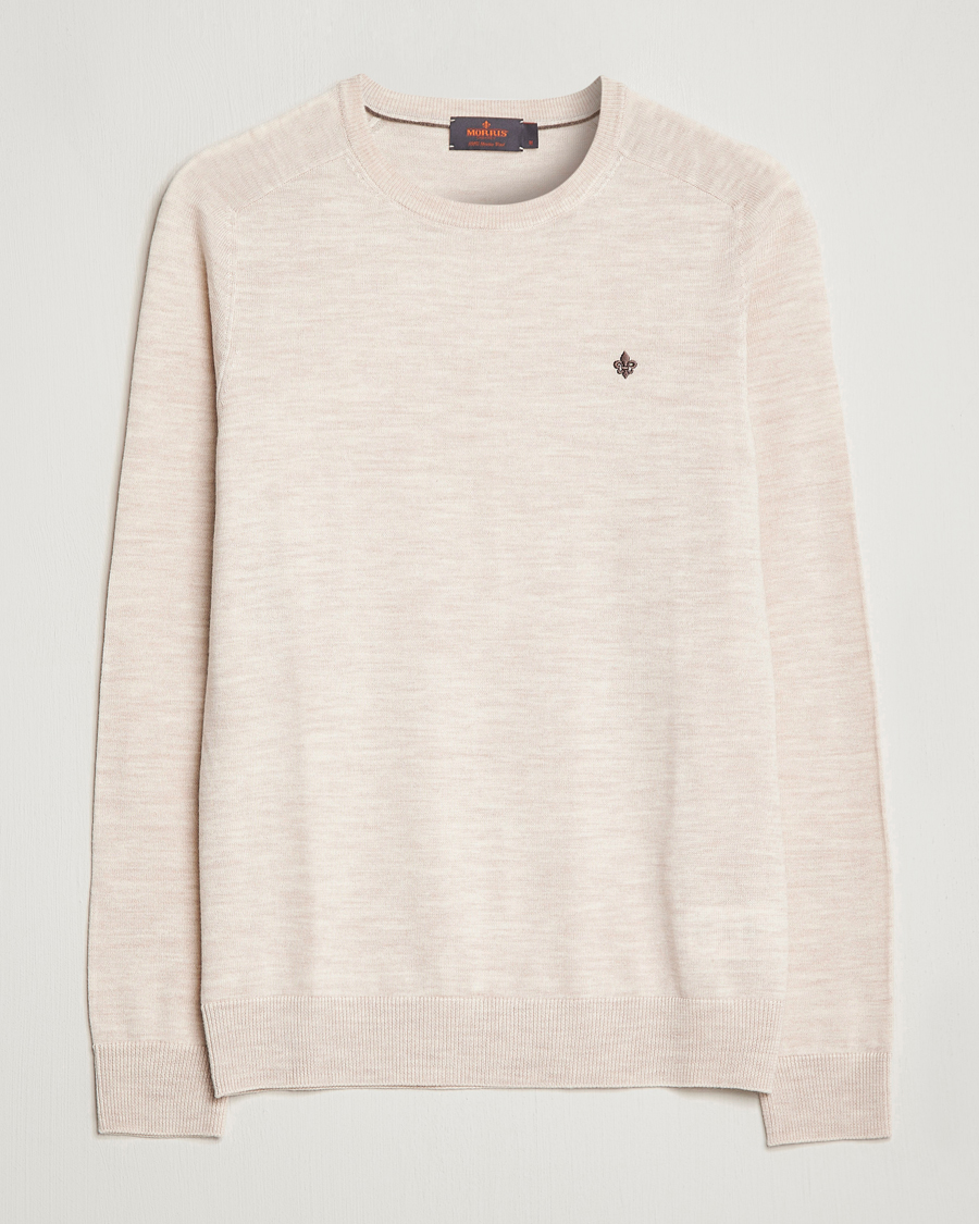Herren | Pullover | Morris | Merino Crew Neck Pullover Ecru
